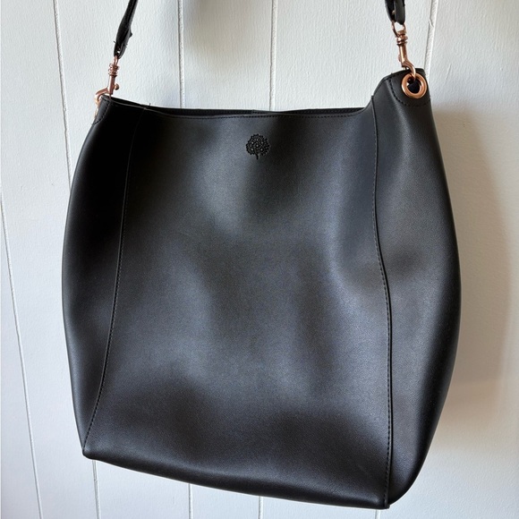 Slouchy Black Faux Leather Tote Bag - Picture 5 of 12